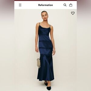 Reformation Riah Dress in navy—NEW WITH TAGS, NEVER WORN
